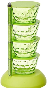 Green Color Plastic  Spice Rack -  Free Size,  Green,  Plasti,  Pack f1